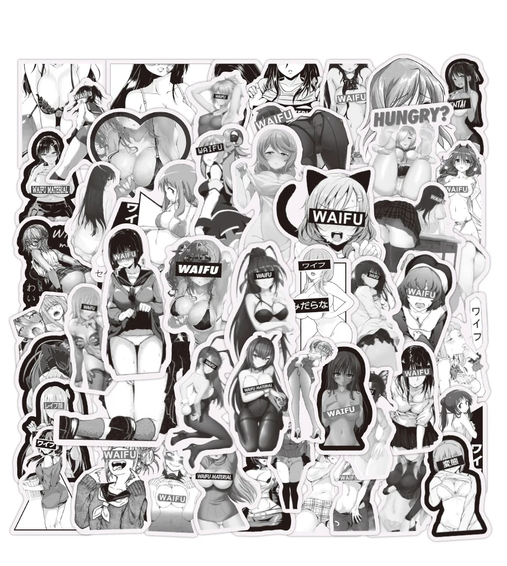 Reducido Pegatinas de animé Hentai Waifu para chica, pegatinas sexys de conejito de dibujos animados para Snowboard, portátil, equipaje, nevera, estilismo DIY, pegatina de Graffiti, 10/30/50 Uds. JlwjeO6x1B6