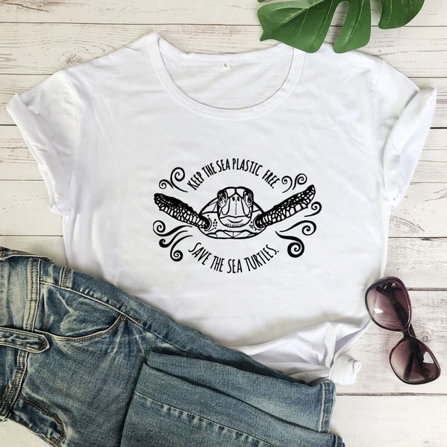 Camiseta mujer manga larga Tortuga marina, Ropa Ética