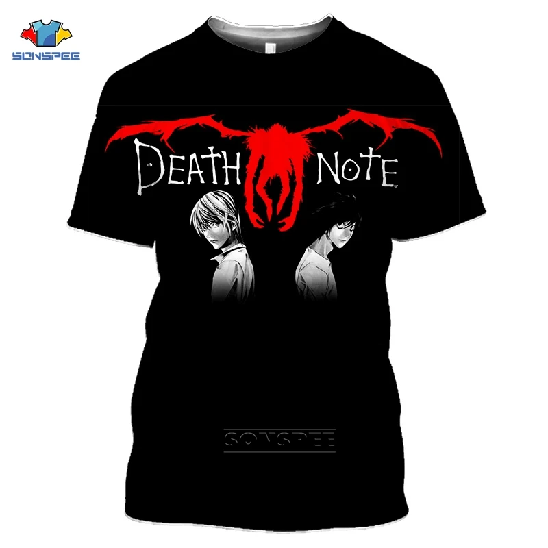Футболка SONSPEE в японском стиле Харадзюку С аниме Death Note мужская рубашка с 3d