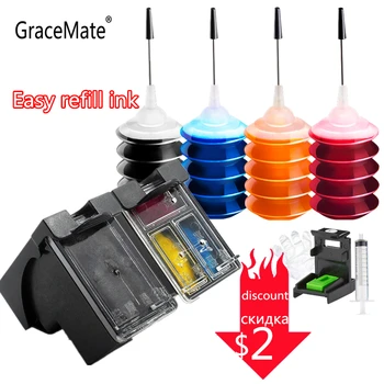 

GraceMate 301XL Refillable Ink Cartridge Compatible for HP 301 301XL INK DeskJet 1050 2050 3050 2150 1510 2540 Envy 4500 Printer