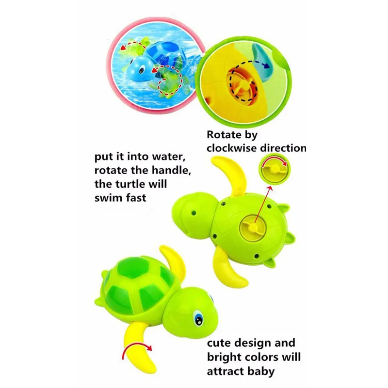 Детская Когнитивная ванна для купания маленькая черепаха младенец Заводной воды Ванная комната игрушки Случайная