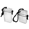 Transparent Waterproof Clear Cigarette Case Box Neck-hung Portable Plastic Lipstick Lighter Card Storage Box Holder with Lanyard 3