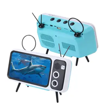 

Portable Bluetooth TV Style Audio Speaker Retro Mini Portable Wireless Bluetooth Speaker Support AUX FM U Disk