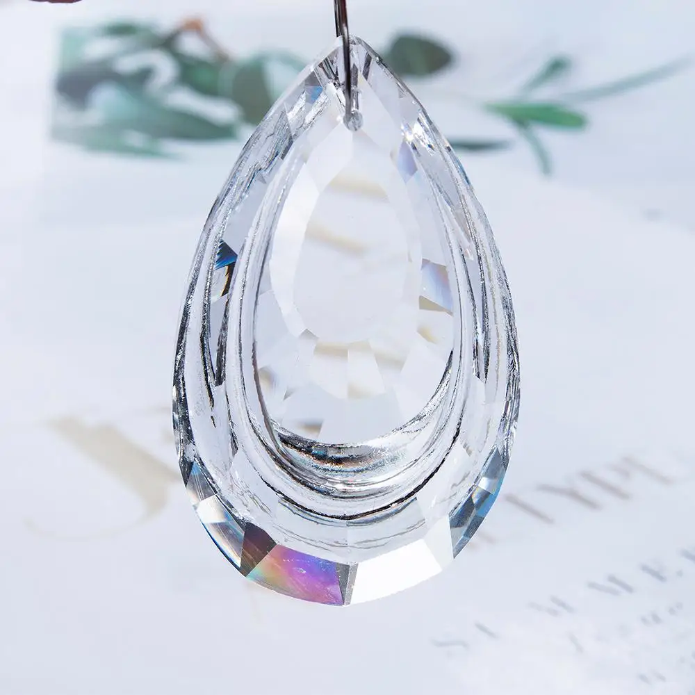 H& D, 3 цвета, Хрустальная Призма для подвешивания, люстра, капля воды, подвеска, коллекция радуги, защита от солнца, для дома, свадебное украшение, 63 мм