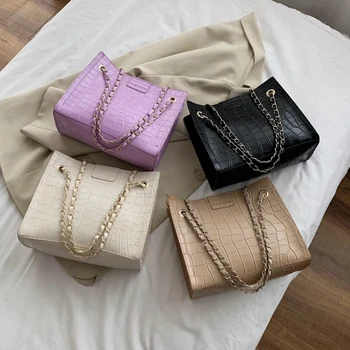 

Crocodile Pattern Large Capacity Women Shoulder Messenger Bag Fashion PU Leather Luxury Travel Leisure Handbag