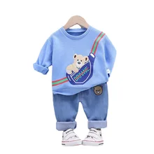 

Spring Autumn Children Cartoon Clothes Baby Boys Girls Fashion T Shirt Pants 2Pcs/sets Kids Toddler Clothing Infant sportswear