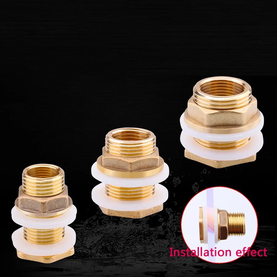 

1 PCS Water Tank Connector 1/2"/3/4"/G1 Copper Joint fittings Fish Tank Drainage Male Female Connector