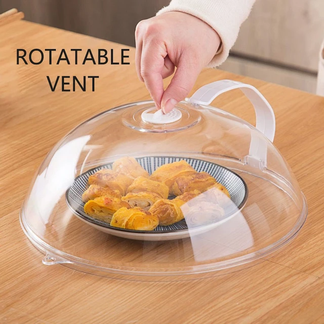 Microwave Food Splatter Cover Vented Collapsible Cover With Easy Grip  Handle - AliExpress