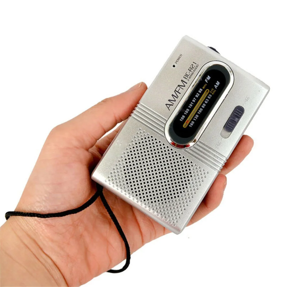 

Universal BC-R60 Pocket Radio Telescopic Antenna Mini AM/FM 2-Band Radio World Receiver with Speaker 3.5mm Earphone Jack