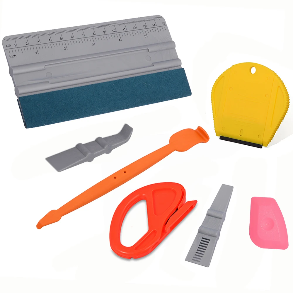 

EHDIS Vinyl Car Wrapping Tool Kit Carbon Fiber Film Cutter Magnet Wrap Stick Squeegee Razor Scraper Window Tint Auto Accessories