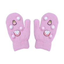 Детская зимняя теплая шерсть для мальчиков и девочек с героями мультфильмов; перчатки для малышей; варежки