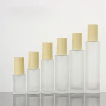 

Frosted Wood Grain Cap Spray Pump Cap Screw Portable Glass Travel Refillable Bottle Perfume Essential Oil Bottle Empty Cosmetic