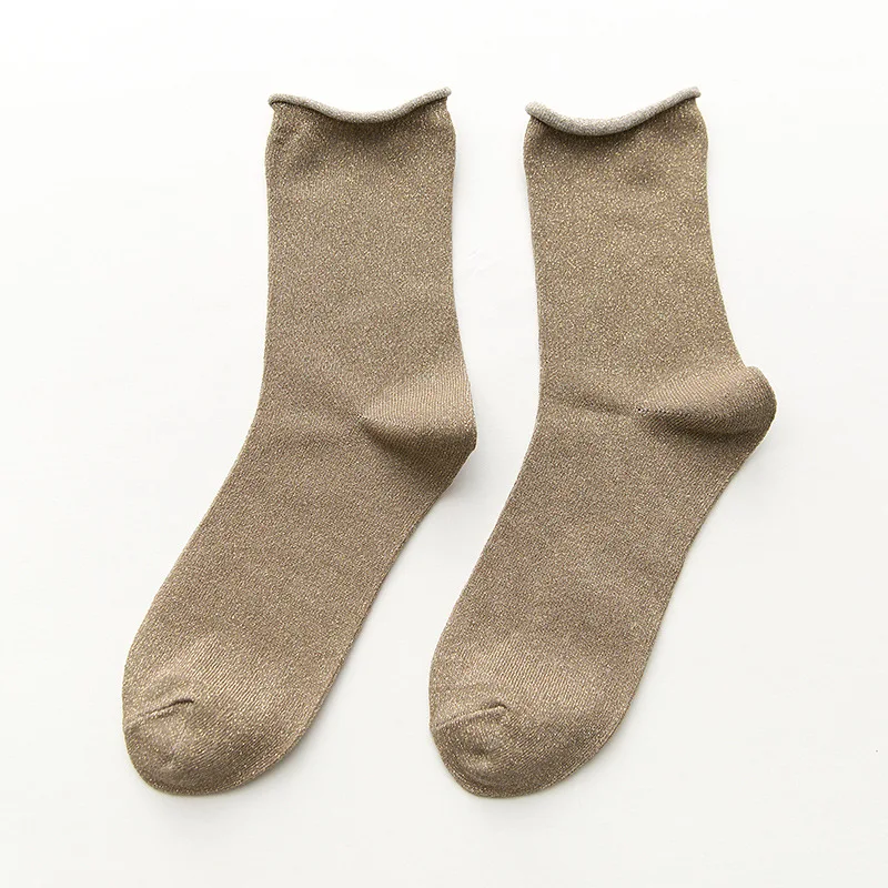 Однотонные филигранные Повседневные носки женские осенние зимние ластичный борт высококачественные милые носки для дам 092304 - Цвет: 07