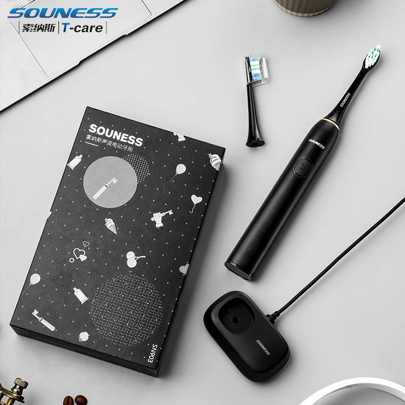 SOUNESS Sonic Electric Toothbrush Set 5 Modes Adult Brush Waterproof Ultrasonic Automatic Tooth Wireless Charging SN903 | Бытовая
