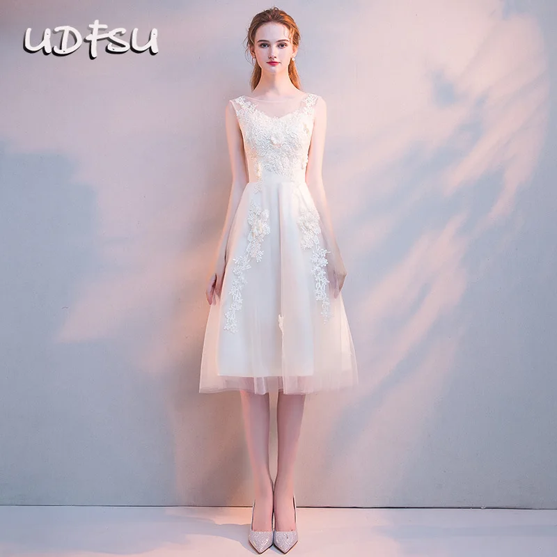 Best Price UDFSU Vrouwen Elegante Uit De Schouder Knie Lengte Avondjurk Boothals Kant Vintage Tulle Toga Sexy A-lijn Dressees Best Price UDFSU Vrouwen Elegante Uit De Schouder Knie Lengte Avondjurk Boothals Kant Vintage Tulle Toga Sexy A-lijn Dressees