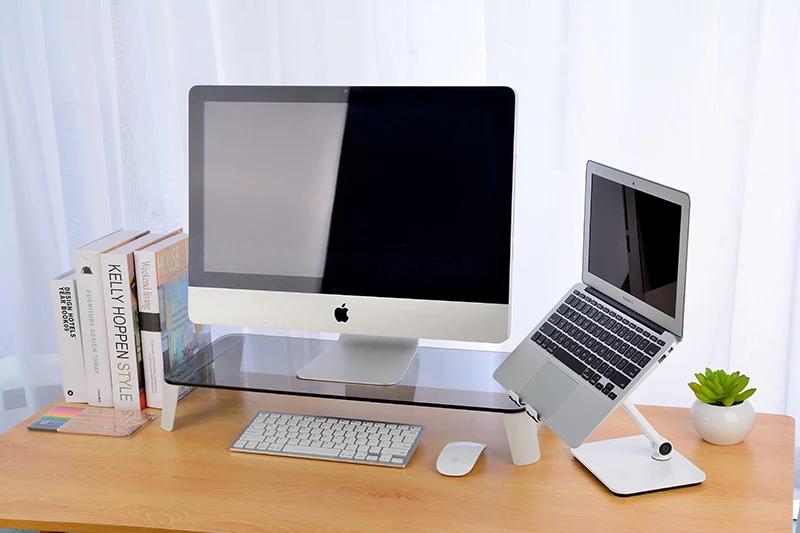  Desktop Notebook Laptop Monitor Stand Space Bar Non-slip Desk Riser with 4ports USB Hub Data Transm