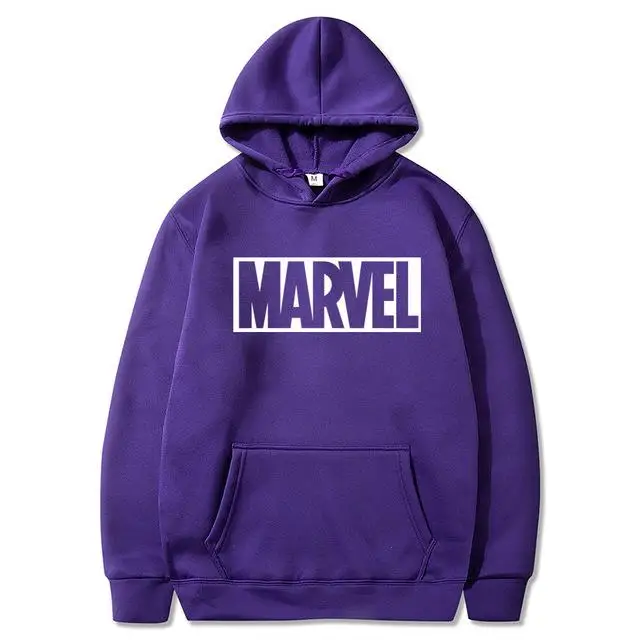Кофты с капюшоном "Marvel" для мужчин бренд длинный рукав сплошной цвет толстовка с капюшоном для мужчин s толстовка милый спортивный костюм пальто повседневная спортивная одежда - Цвет: purple57