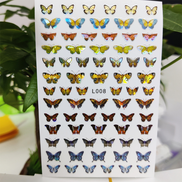 Nail Sticker Waterproof Shining Stickers for Nails Sweet Watermelon Popsicle Fruit Nail Art Decoration Aurora Silver Design
