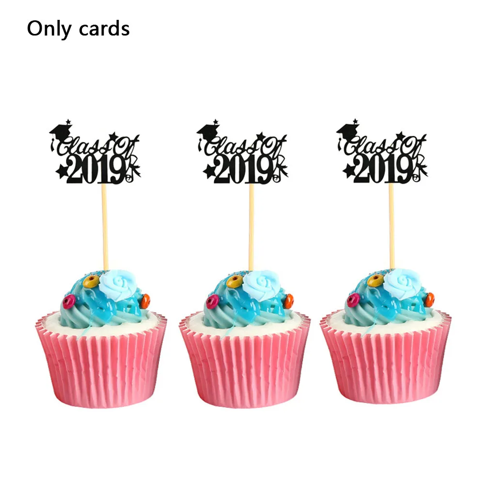 12pcs/pack DIY College Graduation Party Cupcake Toppers Celebrate Toothpick Class Of Decorations Supplies Cake Flags
