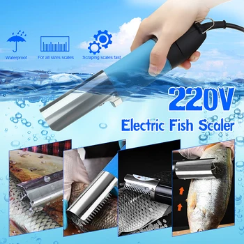 

100W 220V Electric Fish Scaler Waterproof Fishing Scalers Clean Fish Remover Cleaner Descaler Scraper Seafood Tools EU Plug