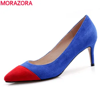 

MORAZORA 2020 Plus size 33-42 women pumps stiletto high heels pointed toe women shoes summer party single shoes woman