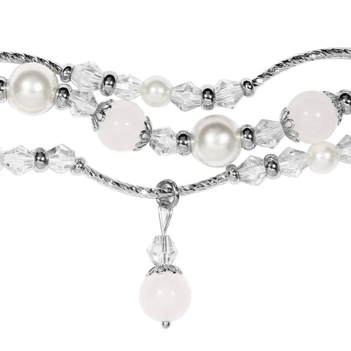Jewelry Bracelet Elastic Faux Pearl Beads Replacements Band for FitbitCharge 2 NC99