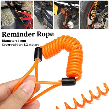 

Vehemo 120cm Motorbike Bike Lock Rope Parts Motorcycle Lock Rope Universal Anti-Theft Rope Bicycle Stretch Reminder Cable