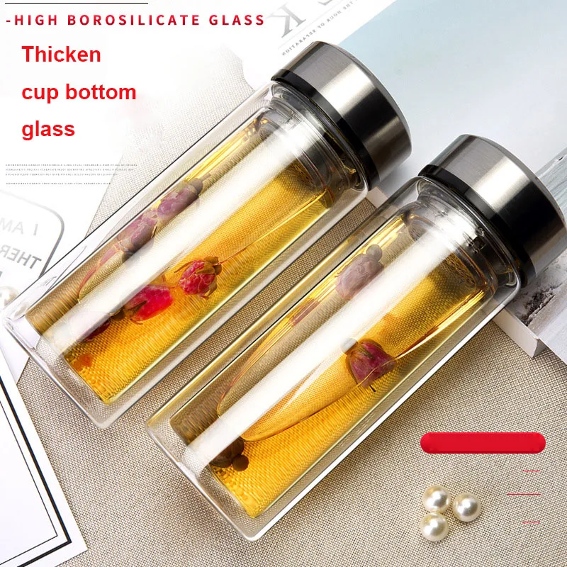 320 мл стеклянная бутылка для воды деловая Мужская офисная прозрачный