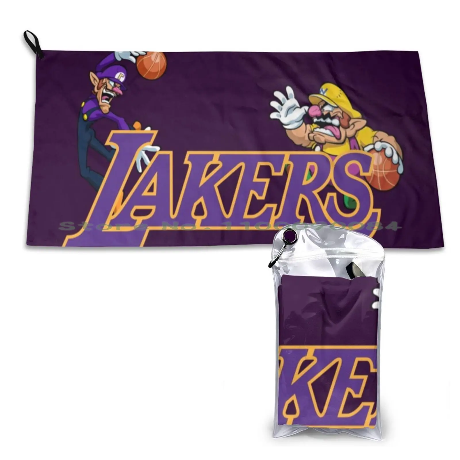 Wario Waluigi Basket Asciugamano Ad Asciugatura Rapida Palestra Sport Bagno Portatile Wario Waluigi La Lakeshow California Peach Sport Super Divertent