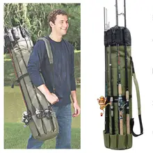 Portable Multifunction Nylon Outdoor Fishing Rod Tackle Tools Storage Bag Pouch
