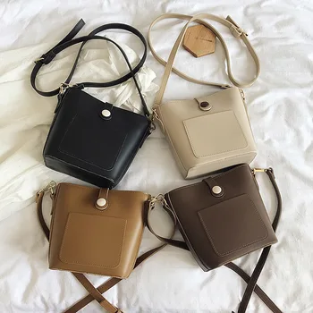 

New bag female bag 2020 new Korean version of the wild lady one-shoulder messenger bag fashion bucket bag