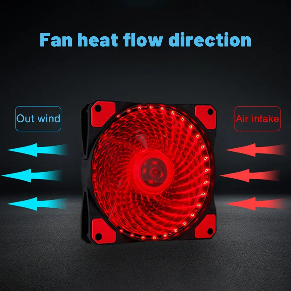 120mm LED Ultra Silent Computer PC Case Fan 15 LEDs 12V Cpu Heatsink Cooler master Cooling Fan DC 12V 4P 3P Connector Hot