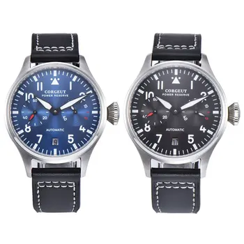 

Corgeut Mens Watch 42mm Automatic Multifunction 316 SS Luminous Waterproof Date Leather Fashtion Mechanical Wristwatches