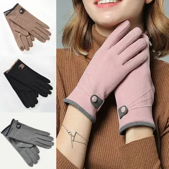 

Fashion Ladies Women's Winter Gloves Soft Leather Touch Screen Anti-Slip Mittens Gloves