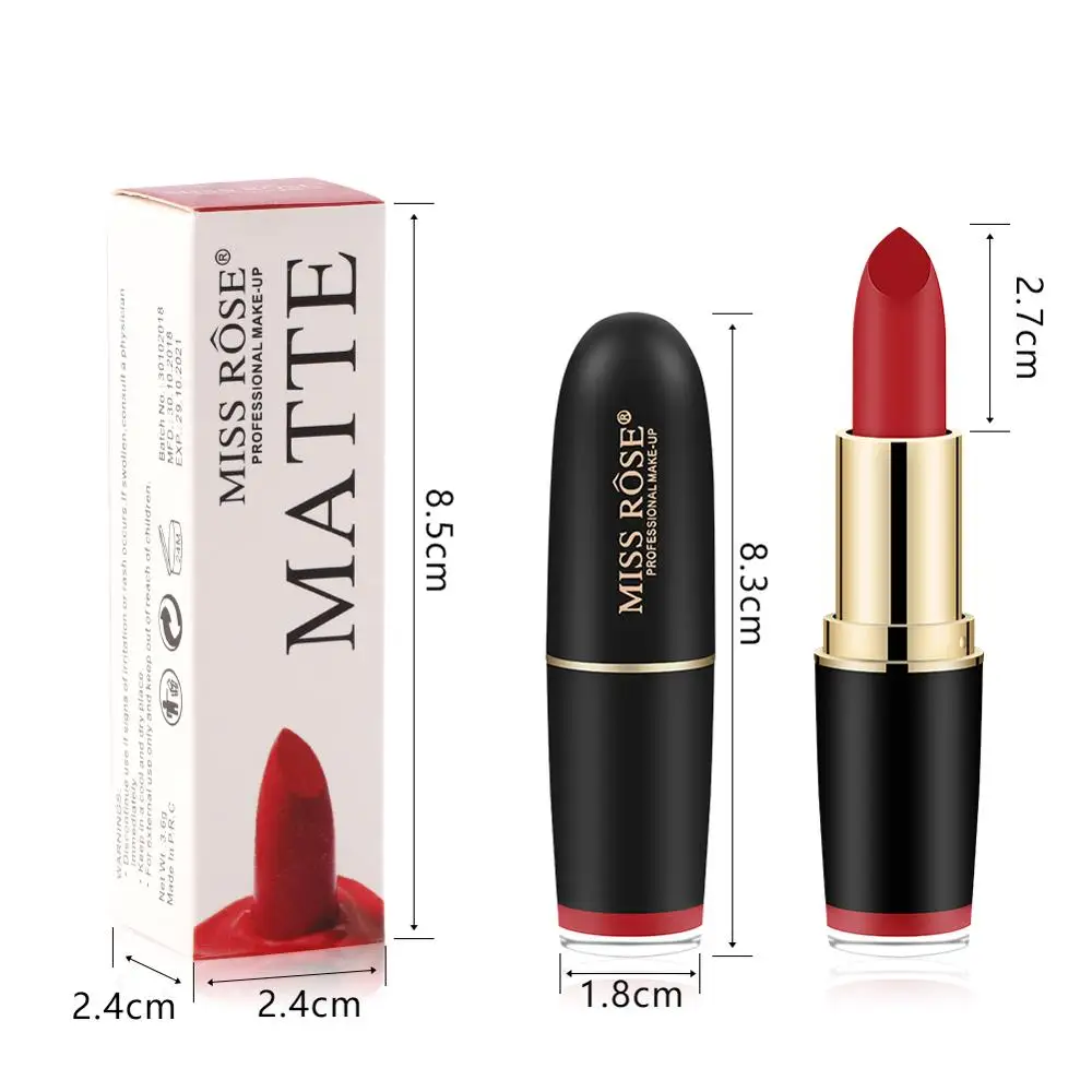 Miss Rose Matte Lipstick Sexy Color Easy To Wear Long-lasting Lip Gloss Waterproof Nude Tint Velvet Lipstick Makeup Lipstick