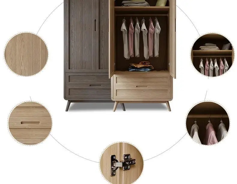 Roupa Dormitorio Kast Meuble Rangement Armario Clothing Pakaian Lemari Giyim Wooden Closet Cabinet Bedroom Furniture Wardrobe
