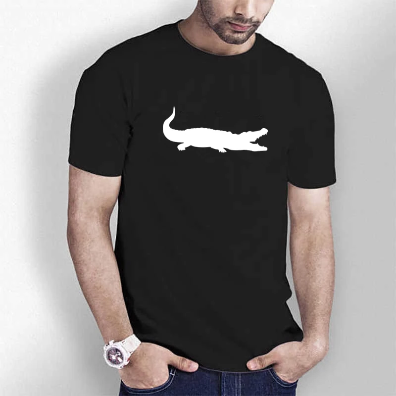 HT0092# Крокодил футболка мужская майка футболки мужские черная топ летняя мода