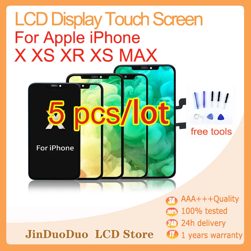 5 шт./лот для iPhone X XS XR MAX ЖК-дисплей в сборе Apple Iphone экран дигитайзер сенсорная