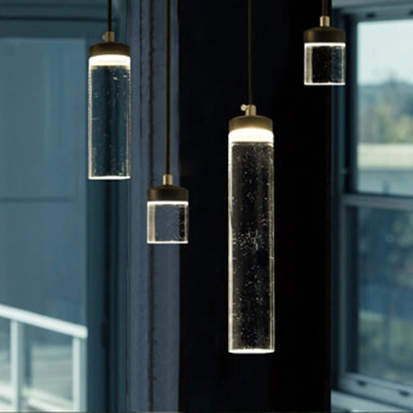 Modern LED Transparent Acrylic Cylinder Pendant Lights Nordic Bar Counter Meal Bar Hanging Lamp Living Room Cafe Decor Fixtures Modern LED Transparent Acrylic Cylinder Pendant Lights Nordic Bar Counter Meal Bar Hanging Lamp Living Room Cafe Decor Fixtures