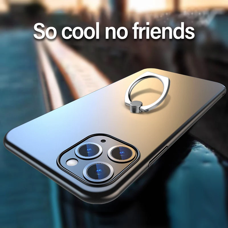 Ultra-thin Metal Ring Bracket Matte PC Phone Case For iPhone 11 Pro Max SE XSmax XR XS X 8 7 6s 6 Plus Protection Cover Coque Ultra-thin Metal Ring Bracket Matte PC Phone Case For iPhone 11 Pro Max SE XSmax XR XS X 8 7 6s 6 Plus Protection Cover Coque