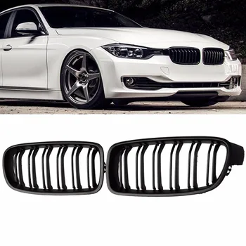 

2pcs Car Front Bumper Grill Grille Matte Black Double Slat Racing Grills For BMW F30 F31 F35 2012 2013 2014 2015