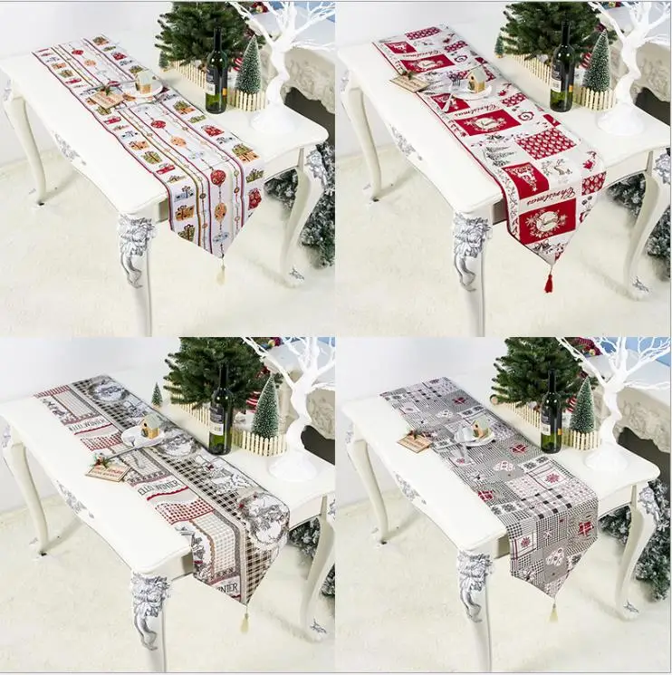 

6 Colors Embroiderd Christmas Table Runner Party Wedding Tablecloth Home Cover
