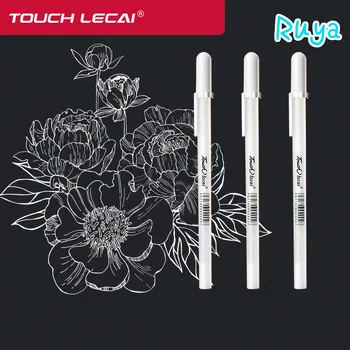 

TOUCHLECAI White Gold Ink Color Gel Pen Cute Unisex Gift For Kids Stationery Office Painting School Supplies Art Mark papeleria