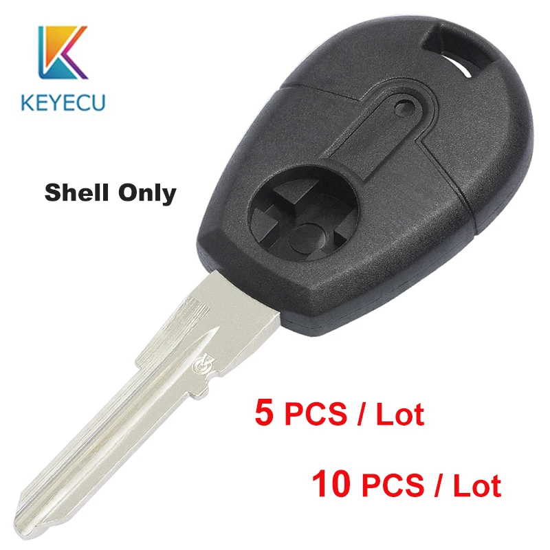 

KEYECU New Transponder Key Shell Case for Fiat Bravo Brava Palio Punto Marea Seicento Coupe Uncut Blade
