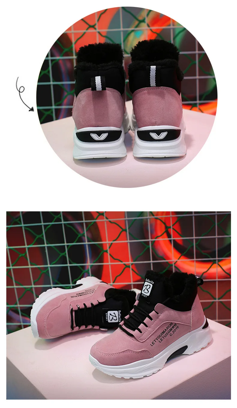 SWONCO/зимние черные женские кроссовки с хлопковой подкладкой и мехом; коллекция года; женская повседневная обувь; кроссовки на платформе; зимние ботинки; ботильоны