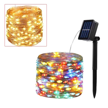 

Solar LED String Lights, 10M Waterproof Flexible Fairy Christmas Lights, Used in Outdoor Courtyards