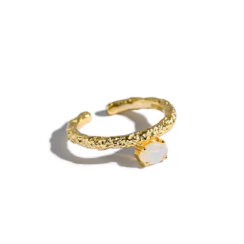 

Non-Mainstream Design Sense Nano Stone Opal Texture Open Ring Female Ring
