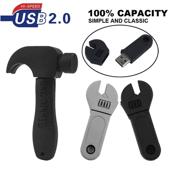 

Spanner Pen Drive Cartoon Hammer Pendrive 4GB 8GB 16GGB 32GB 64GB 128MB USB 2.0 Tool Usb Flash Drive Memory Stick Gifts