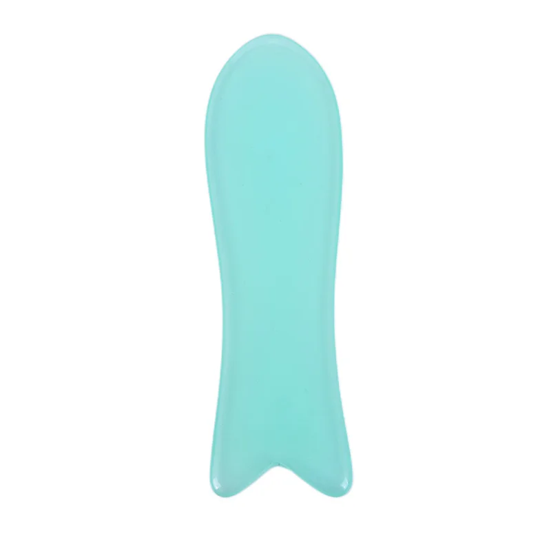 Форма рыбы Gua Sha доска массажный скребок массажер Акупунктура Gua Sha доска Смола акупунктурный уход за лицом и глазами спа массаж - Цвет: Черный