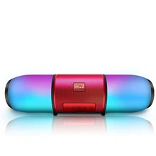 Портативный двойной светодиодный динамик Bluetooth 5,0, открытый водонепроницаемый спортивный динамик, беспроводной динамик, мини колонка, громкий динамик, FM, TF, USB